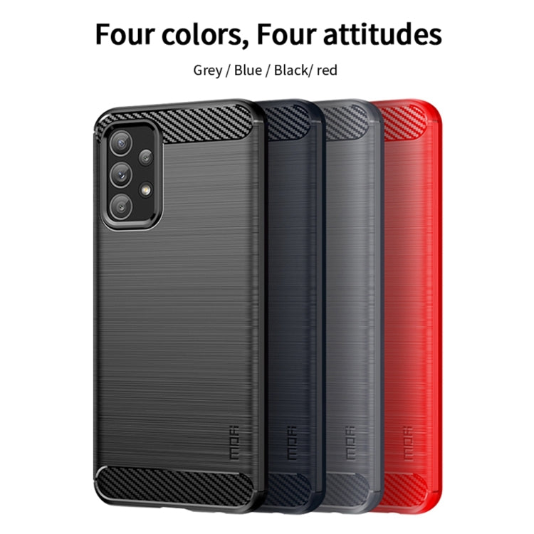 For Samsung Galaxy A23 / M23 / F23 MOFI Gentleness Series Brushed Texture Carbon Fiber Soft TPU Case(Red) - Galaxy Phone Cases by MOFI | Online Shopping UK | buy2fix
