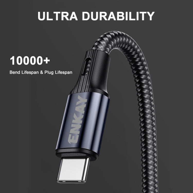 ENKAY PD 20W 3A USB-C / Type-C to 8 Pin Elbow Fast Charging Nylon Braided Data Cable, Length:1m(Black) - Normal Style Cable by ENKAY | Online Shopping UK | buy2fix