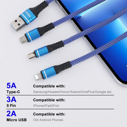 ENKAY ENK-CB121 1.5m 3 in 1 USB 3.0 to Type-C / 8 Pin / Micro USB 5A Fast Charging Cable(Green) - Multifunction Cable by ENKAY | Online Shopping UK | buy2fix