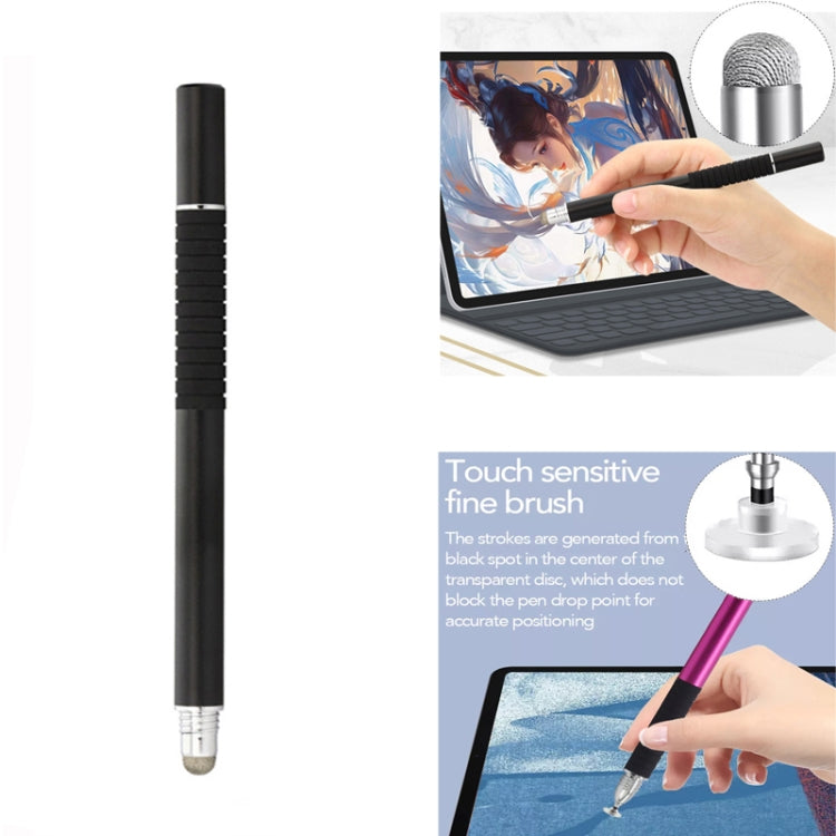 AT-31 Conductive Cloth Head + Precision Sucker Capacitive Pen Head 2-in-1 Handwriting Stylus with 2 Pen Head(Black) - Stylus Pen by buy2fix | Online Shopping UK | buy2fix