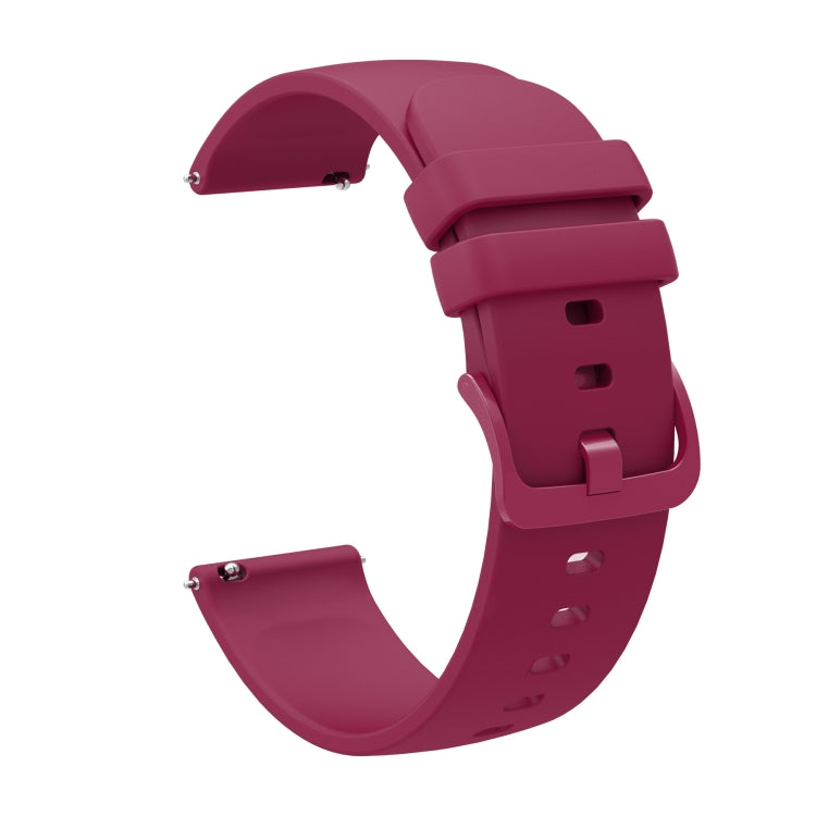 For Amazfit Pace 22mm Solid Color Soft Silicone Watch Band(Wine Red) - Watch Bands by buy2fix | Online Shopping UK | buy2fix