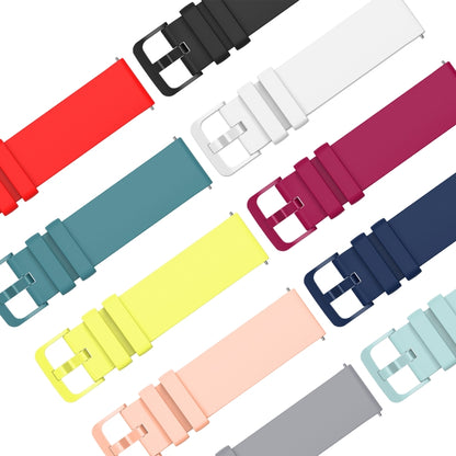 For Amazfit Pace 22mm Solid Color Soft Silicone Watch Band(White) - Watch Bands by buy2fix | Online Shopping UK | buy2fix