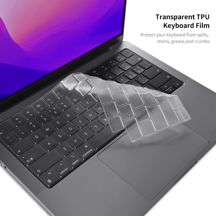 For MacBook Pro 14.2 A2442/A2779 2023 ENKAY Hat-Prince 3 in 1 Spaceman Pattern Laotop Protective Crystal Case with TPU Keyboard Film / Anti-dust Plugs, Version:EU(Spaceman No.2) - MacBook Pro Cases by ENKAY | Online Shopping UK | buy2fix