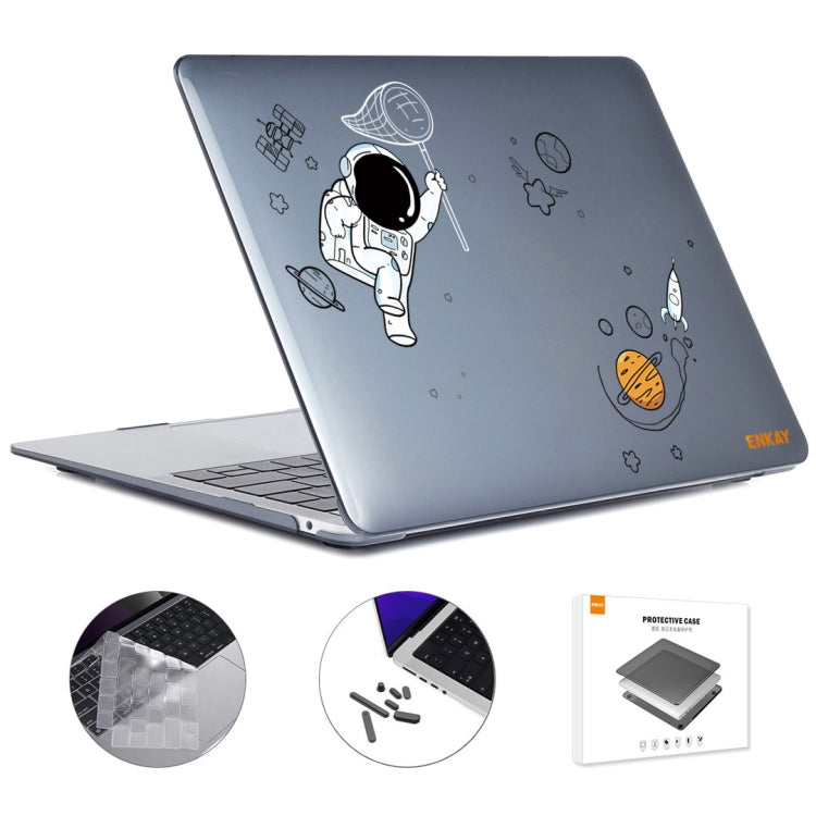 For MacBook Pro 16.2 A2485/A2880 2023 ENKAY Hat-Prince 3 in 1 Spaceman Pattern Laotop Protective Crystal Case with TPU Keyboard Film / Anti-dust Plugs, Version:EU(Spaceman No.2) - MacBook Pro Cases by ENKAY | Online Shopping UK | buy2fix