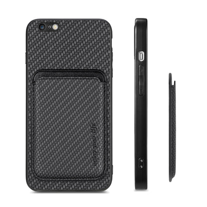 For iPhone 6 Plus / 6S Plus Carbon Fiber Leather Card Magsafe Magnetic Phone Case(Black) - More iPhone Cases by buy2fix | Online Shopping UK | buy2fix