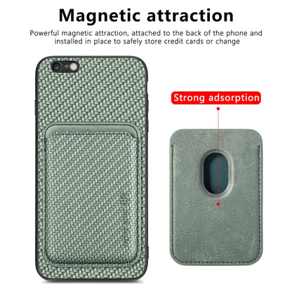 For iPhone 6 Plus / 6S Plus Carbon Fiber Leather Card Magsafe Magnetic Phone Case(Green) - More iPhone Cases by buy2fix | Online Shopping UK | buy2fix