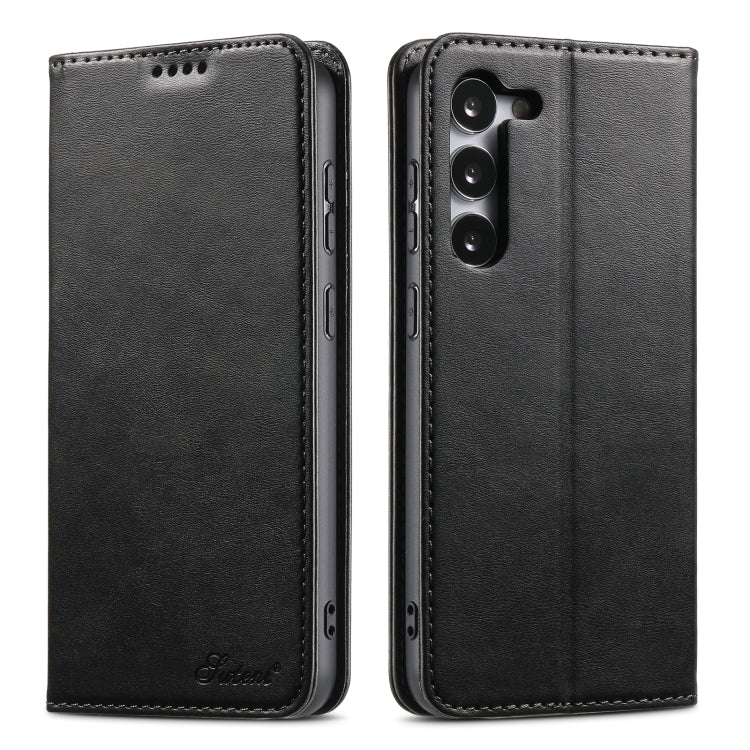 For Samsung Galaxy S23+ 5G Suteni Calf Texture Horizontal Flip Leather Phone Case(Black) - Galaxy S23+ 5G Cases by Suteni | Online Shopping UK | buy2fix