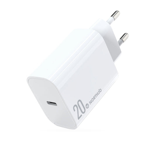 NORTHJO NOPD2001 PD 20W USB-C / Type-C Single Port Fast Charger, Plug Type:EU Plug(White) - USB Charger by NORTHJO | Online Shopping UK | buy2fix