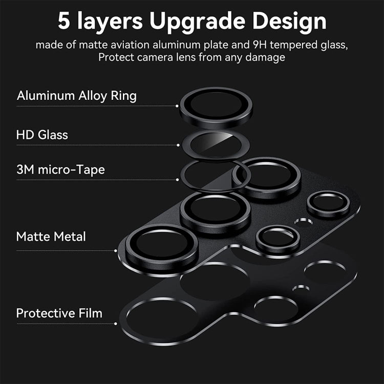 For Samsung Galaxy S23 Ultra 5G ENKAY Hat-Prince AR Anti-reflection Aluminium Alloy Tempered Glass Camera Lens Film(Black) - Galaxy S23 Ultra 5G Tempered Glass by ENKAY | Online Shopping UK | buy2fix