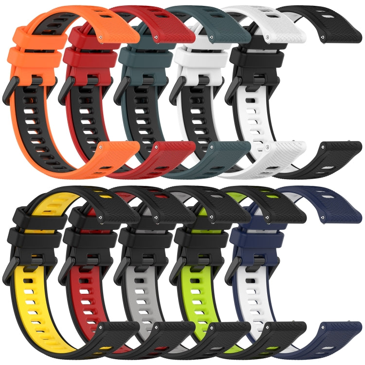 For Huawei Watch GT Runner 22mm Sports Two-Color Silicone Watch Band(Black+White) - Watch Bands by buy2fix | Online Shopping UK | buy2fix