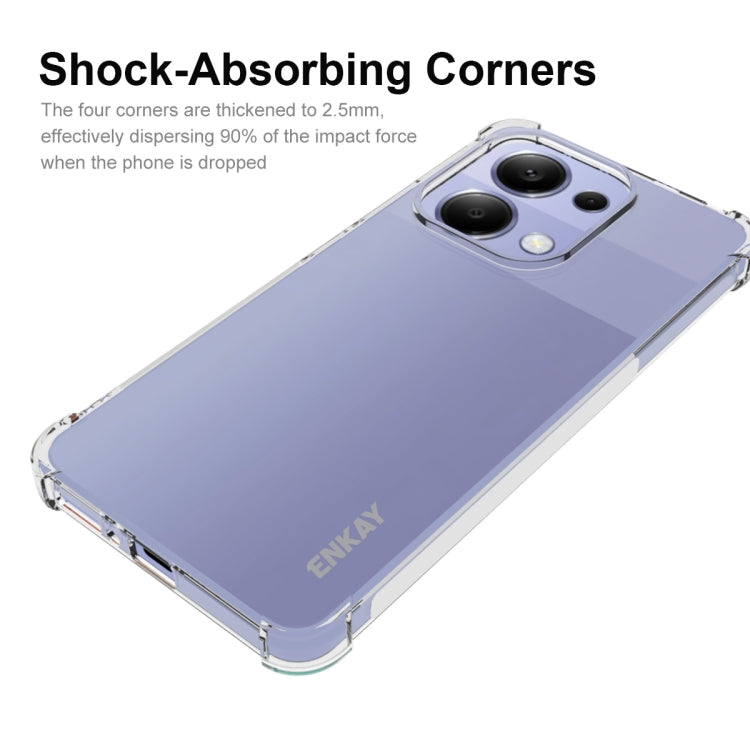 For Redmi Note 13 4G ENKAY Hat-Prince Transparent TPU Shockproof Phone Case - Note 13 Cases by ENKAY | Online Shopping UK | buy2fix