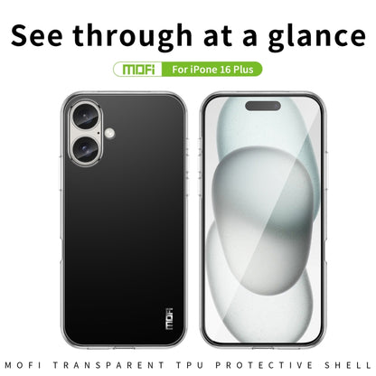 For iPhone 16 Plus MOFI Ming Series Ultra-thin TPU Phone Case(Transparent) - iPhone 16 Plus Cases by MOFI | Online Shopping UK | buy2fix