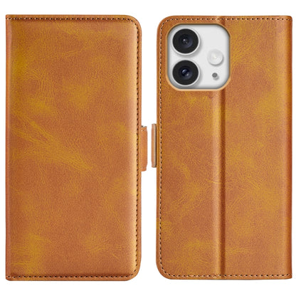 For iPhone 16 Pro Max Dual-side Magnetic Buckle Horizontal Flip Leather Phone Case(Yellow) - iPhone 16 Pro Max Cases by buy2fix | Online Shopping UK | buy2fix