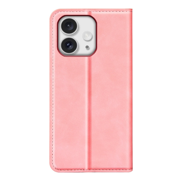 For iPhone 16 Pro Max Retro-skin  Magnetic Suction Leather Phone Case(Pink) - iPhone 16 Pro Max Cases by buy2fix | Online Shopping UK | buy2fix