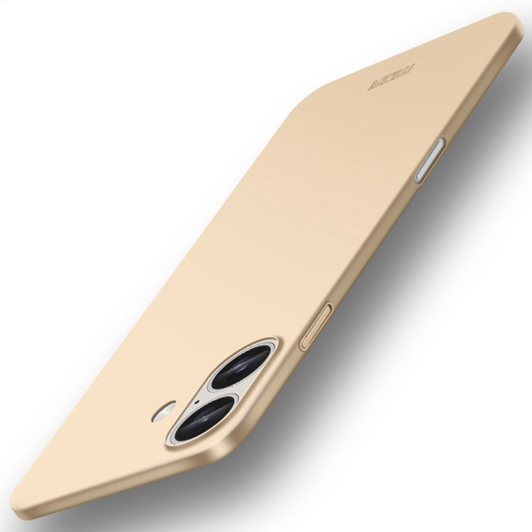 For iPhone 16 MOFI Frosted PC Ultra-thin Hard Phone Case(Gold) - iPhone 16 Cases by MOFI | Online Shopping UK | buy2fix