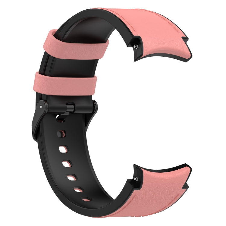 For Samsung Galaxy Watch 6 Silicone Leather Black Buckle Watch Band(Pink) - Watch Bands by buy2fix | Online Shopping UK | buy2fix