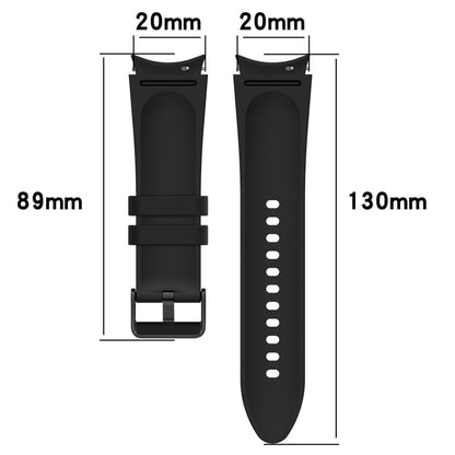 For Samsung Galaxy Watch 6 Silicone Leather Black Buckle Watch Band(Pink) - Watch Bands by buy2fix | Online Shopping UK | buy2fix