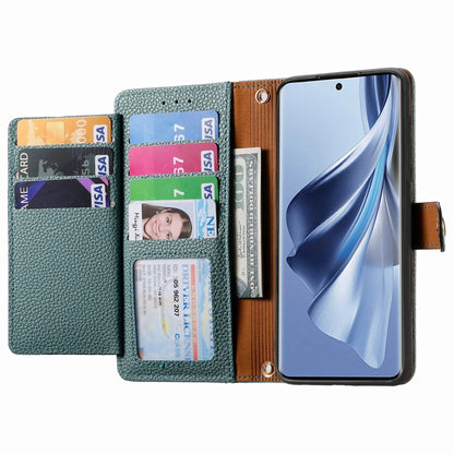 For OPPO Reno10 / 10 Pro Global Love Zipper Lanyard Leather Phone Case(Green) - OPPO Cases by buy2fix | Online Shopping UK | buy2fix