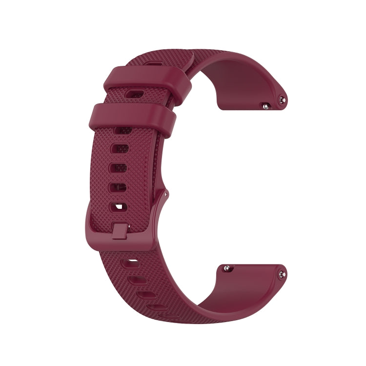 For Samsung Galaxy Watch 6 Classic 43mm 20mm Checkered Silicone Watch Band(Wine Red) - Watch Bands by buy2fix | Online Shopping UK | buy2fix