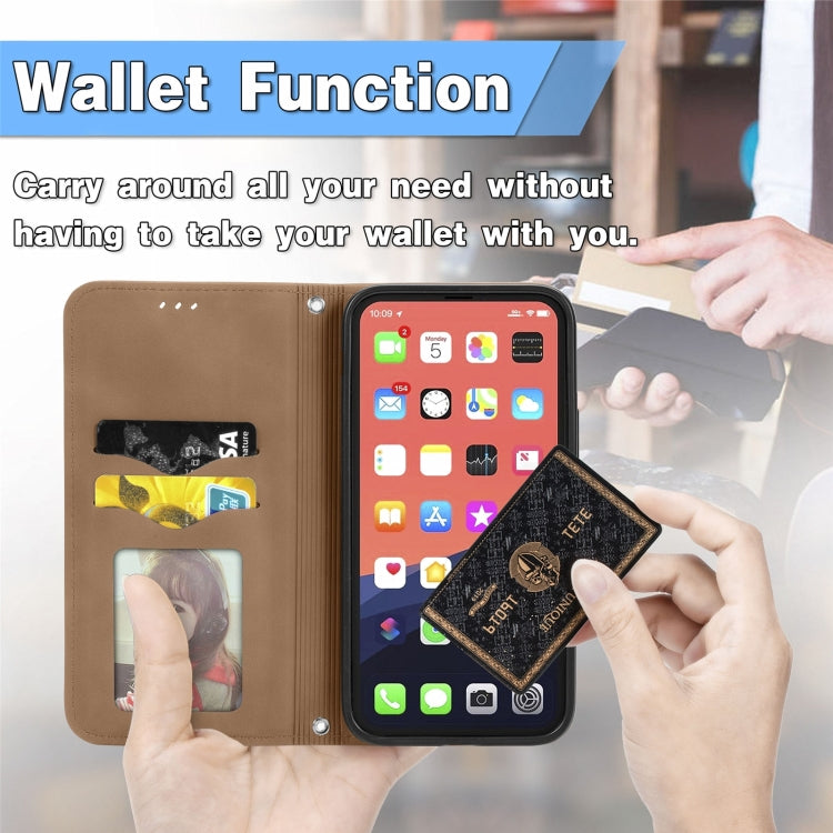 For iPhone 16 Pro Retro Skin Feel Magnetic Flip Leather Phone Case(Brown) - iPhone 16 Pro Cases by buy2fix | Online Shopping UK | buy2fix