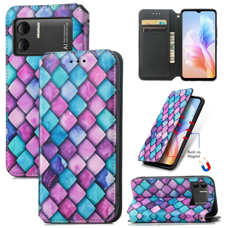 For DOOGEE X98 Pro / X98 CaseNeo Colorful Magnetic Leather Phone Case(Purple Scales) - Doogee Cases by buy2fix | Online Shopping UK | buy2fix