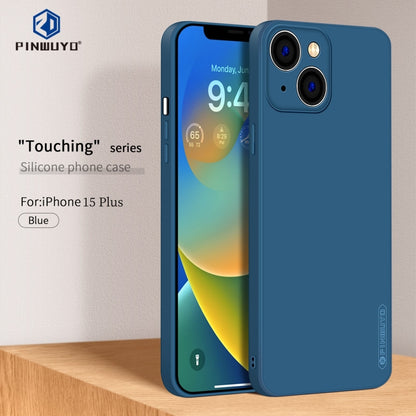 For iPhone 15 Plus PINWUYO Sense Series Liquid Silicone TPU Phone Case(Blue) - iPhone 15 Plus Cases by PINWUYO | Online Shopping UK | buy2fix