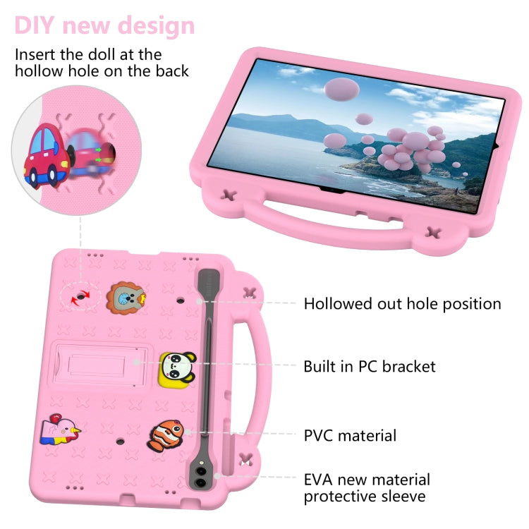 For Samsung Galaxy Tab S9 FE+ 12.4 X610N Handle Kickstand Children EVA Shockproof Tablet Case(Pink) - Galaxy Tab S9 FE+ by buy2fix | Online Shopping UK | buy2fix