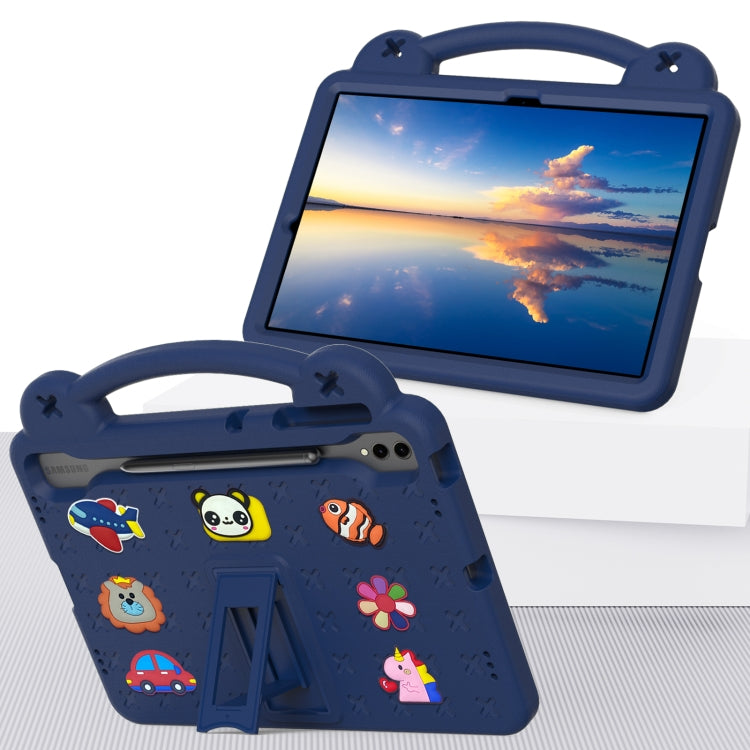 For Samsung Galaxy Tab S10+12.4 X820 Handle Kickstand Children EVA Shockproof Tablet Case(Navy Blue) - Tab S10+ Cases by buy2fix | Online Shopping UK | buy2fix