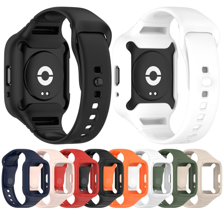 For Redmi Watch 3 Lite Integrated Fully Enclosed Silicone Watch Band(White) - Watch Bands by buy2fix | Online Shopping UK | buy2fix