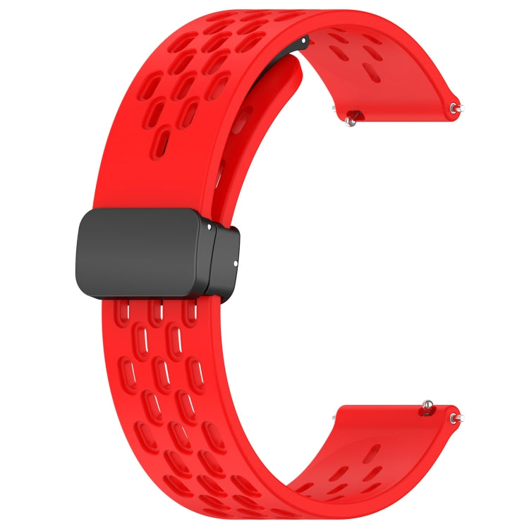 For Amazfit GTS 20mm Folding Magnetic Clasp Silicone Watch Band(Red) - Watch Bands by buy2fix | Online Shopping UK | buy2fix