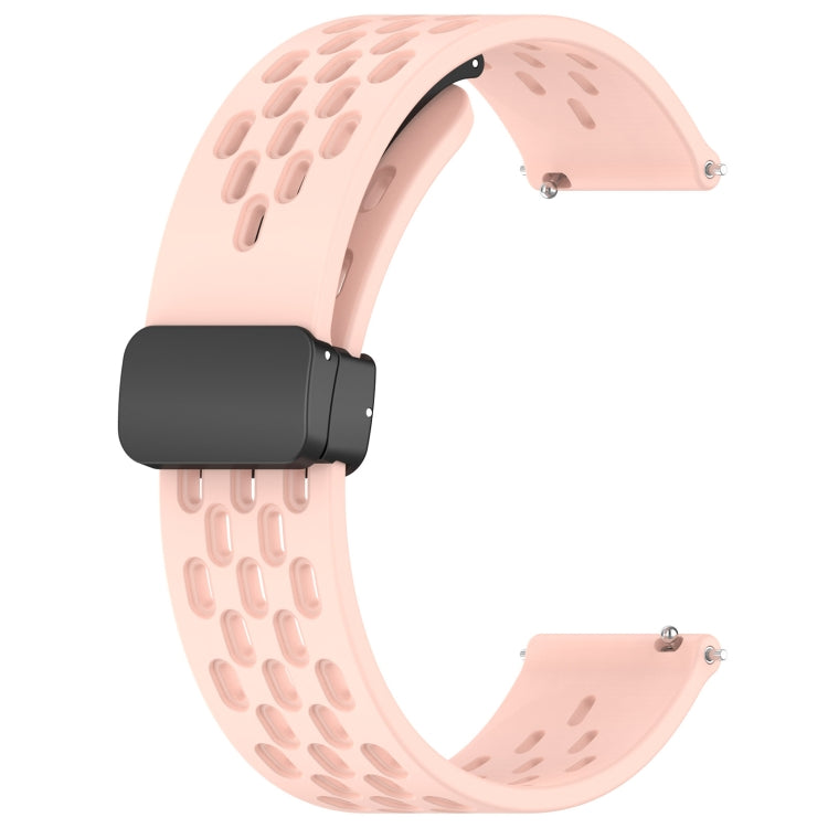 For Amazfit Pop Pro 20mm Folding Magnetic Clasp Silicone Watch Band(Pink) - Watch Bands by buy2fix | Online Shopping UK | buy2fix