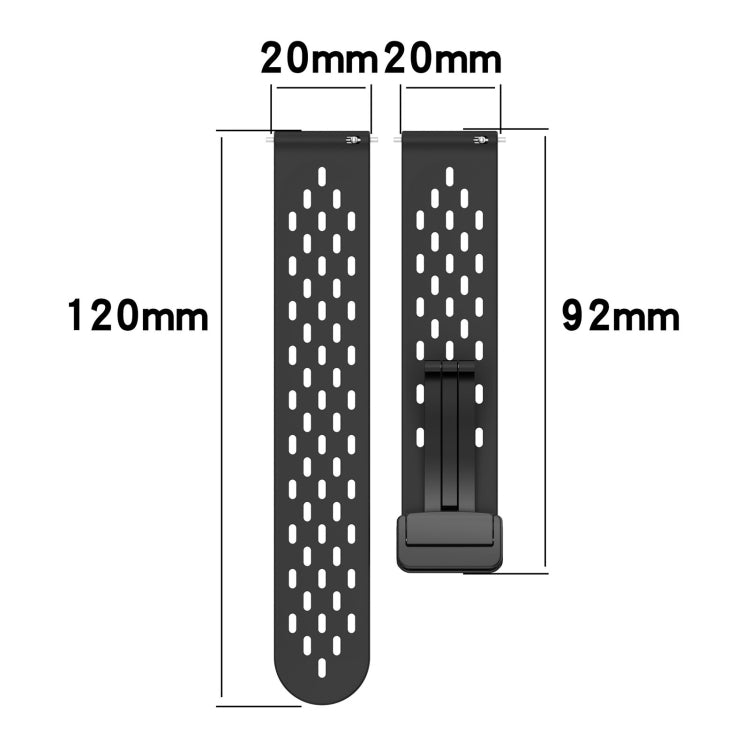For Amazfit GTR Mini 20mm Folding Magnetic Clasp Silicone Watch Band(Light Grey) - Watch Bands by buy2fix | Online Shopping UK | buy2fix