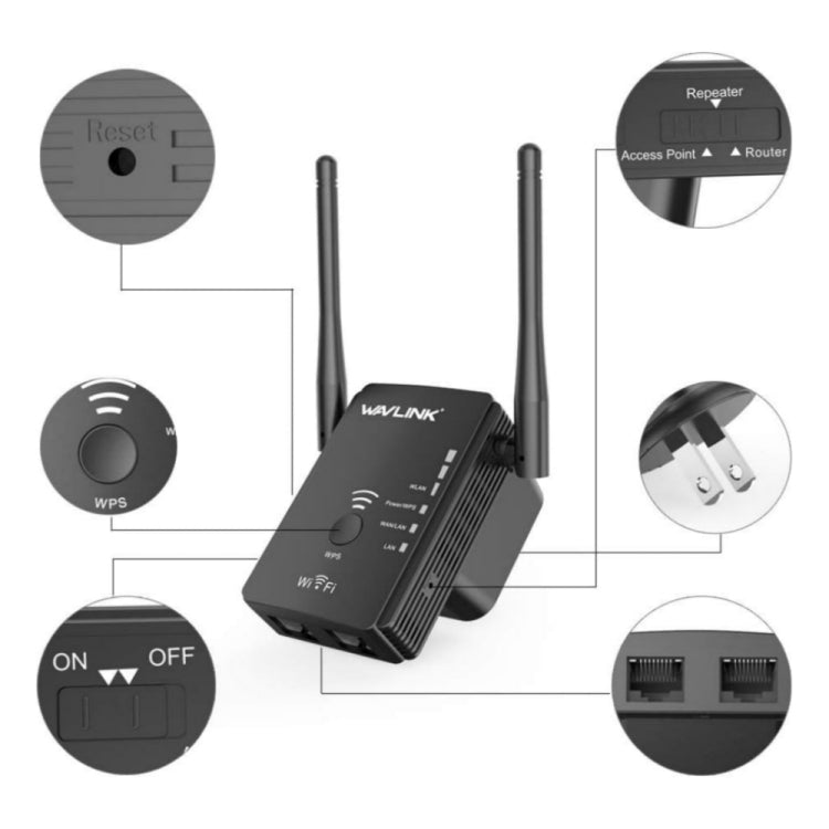 Wavlink WN578R2 With 2 External Antennas N300 Wireless AP/Range Extender/Router, Plug:UK Plug - Wireless Routers by WAVLINK | Online Shopping UK | buy2fix