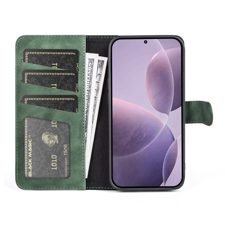 For Xiaomi Redmi K70 Stitching Horizontal Flip Leather Phone Case(Green) - K70 Cases by buy2fix | Online Shopping UK | buy2fix