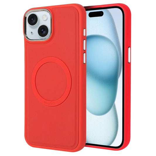 For iPhone 15 Plus Imitation Liquid Skin Feel Plating Magsafe Phone Case(Red) - iPhone 15 Plus Cases by buy2fix | Online Shopping UK | buy2fix