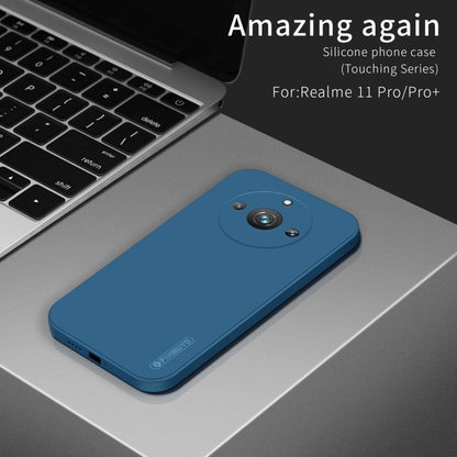 For Realme 11Pro / 11 Pro+ PINWUYO Sense Series Liquid Silicone TPU Phone Case(Blue) - Realme Cases by PINWUYO | Online Shopping UK | buy2fix