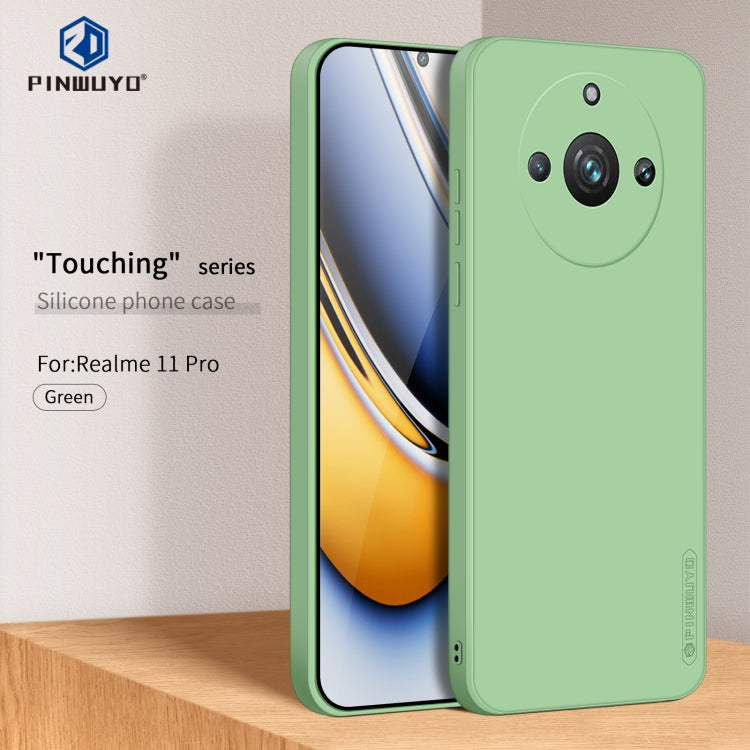 For Realme 11Pro / 11 Pro+ PINWUYO Sense Series Liquid Silicone TPU Phone Case(Green) - Realme Cases by PINWUYO | Online Shopping UK | buy2fix