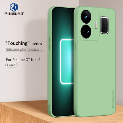 For Realme GT Neo5 PINWUYO Sense Series Liquid Silicone TPU Phone Case(Green) - Realme Cases by PINWUYO | Online Shopping UK | buy2fix