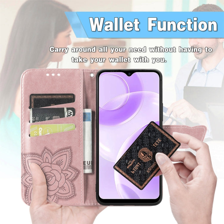 For Ulefone Note 15 Butterfly Love Flower Embossed Leather Phone Case(Blue) - Ulefone Cases by buy2fix | Online Shopping UK | buy2fix