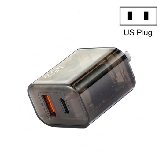 45PQ 45W PD25W + QC3.0 20W USB Fully Compatible Super Fast Charger, US Plug(Transparent Gray) - USB Charger by buy2fix | Online Shopping UK | buy2fix