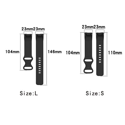 For Fitbit Charge 6 Solid Color Butterfly Buckle Silicone Watch Band, Size:L Size(White) - Watch Bands by buy2fix | Online Shopping UK | buy2fix