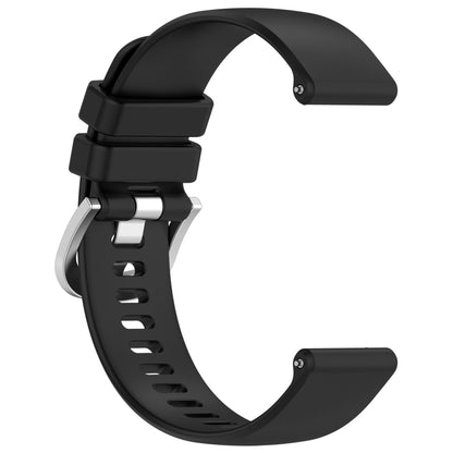 For Garmin VivoMove Luxe / Garminmove Luxe Liquid Glossy Silver Buckle Silicone Watch Band(Black) - Watch Bands by buy2fix | Online Shopping UK | buy2fix