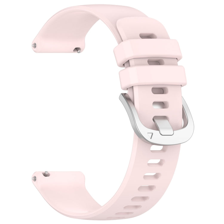 For Garmin Forerunner245 / 245 Music Liquid Glossy Silver Buckle Silicone Watch Band(Pink) - Watch Bands by buy2fix | Online Shopping UK | buy2fix