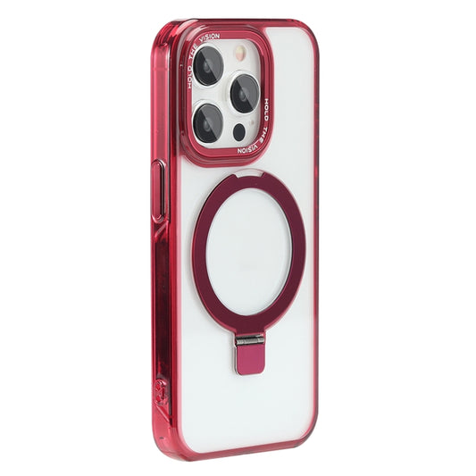 For iPhone 14 Pro Starlink Stand Clear Magsafe Phone Case(Red) - iPhone 14 Pro Cases by buy2fix | Online Shopping UK | buy2fix
