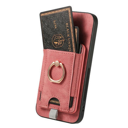 For Samsung Galaxy S25 Ultra 5G Retro Splitable Magnetic Card Bag Leather Phone Case(Pink) - Galaxy Phone Cases by buy2fix | Online Shopping UK | buy2fix