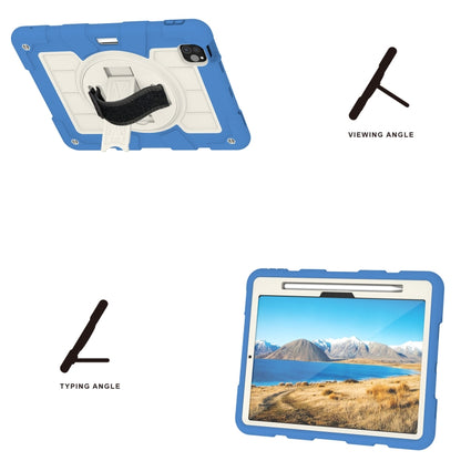 For iPad Air 11 2024 Silicone Hybrid PC Shockproof Tablet Case with Shoulder Strap(Azure Blue) - iPad Air 11 2024 Cases by buy2fix | Online Shopping UK | buy2fix