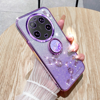 For Xiaomi 13 Ultra Gradient Glitter Immortal Flower Ring All-inclusive Phone Case(Purple) - 13 Ultra Cases by buy2fix | Online Shopping UK | buy2fix