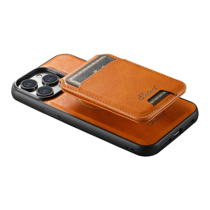 For iPhone 12 Pro Max Suteni H15 MagSafe Oil Eax Leather Detachable Wallet Back Phone Case(Khaki) - iPhone 12 Pro Max Cases by Suteni | Online Shopping UK | buy2fix