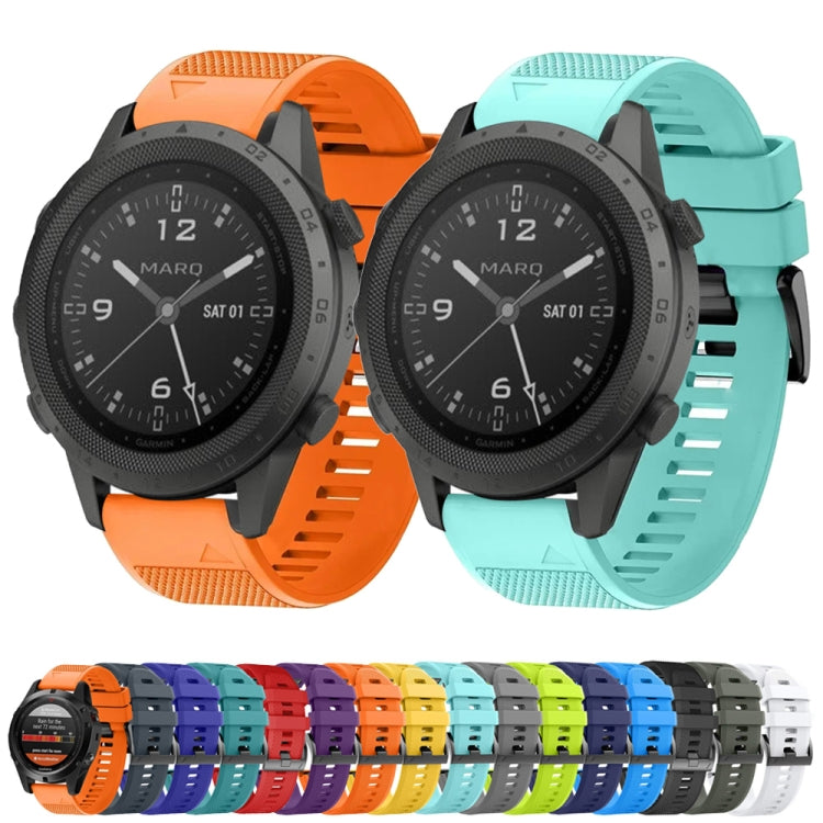 For Garmin Fenix 5 Plus 22mm Quick Release Silicone Watch Band(Black) - Watch Bands by buy2fix | Online Shopping UK | buy2fix