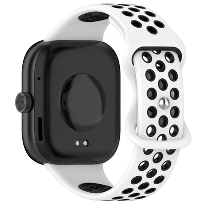 For Redmi Watch 4 Dual Color Perforated Silicone Watch Band(White Blak) - Watch Bands by buy2fix | Online Shopping UK | buy2fix